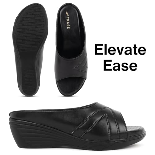 Image of TRASE Wedges for Women | Stylish Sandals for Woman | 2 Inch Wedge Heel Footwear | Ladies Office Wear