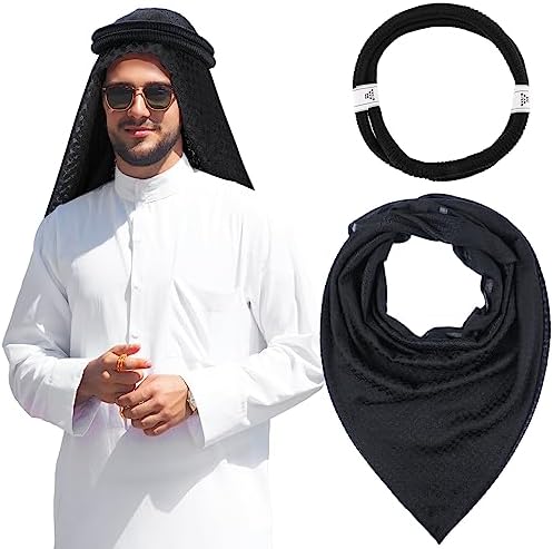 Hoolerry Men's Keffiyeh Shemagh Arab Scarf, Halloween Accessories