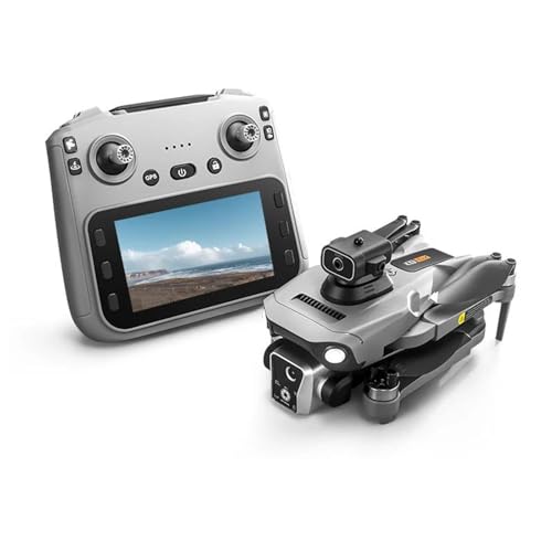 LKHLTBF Nouveau Drone GPS k19 Max, caméra aérienne Professionnelle 4k FPV, Brosse évitant Les Obstacles avec Grand écran, télécommande Pliable,Triple...