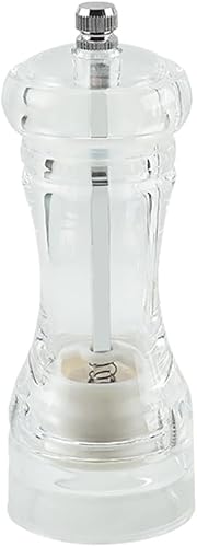 Molinillo de pimienta acrílico transparente, molinillo de sal marina recargable, molinillo de pimienta, molinillo de especias con grosor ajustable