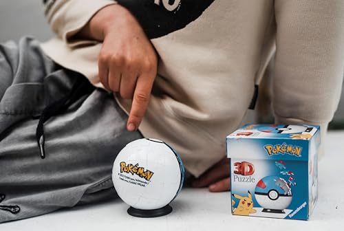 Ravensburger 11265 - Puzzle 3D Ball - Super Ball Pokémon - A partir de 6 Ans - 54 pièces numérotées à Assembler sans Colle - A Collectionner - Support Inclus
