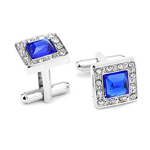 Men cufflinks French shirt cuff links metal cufflinks Square blue crystal cufflinks XK046