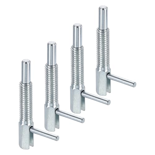 QUARKZMAN 4 Stück Ausziehbarer Indexierungs-Spannstift, M6 L-Feder-Spannstift aus Kohlenstoffstahl, Federbelasteter Riegel Teleskopverriegelungsstift für Maschinenbau Schiffbau