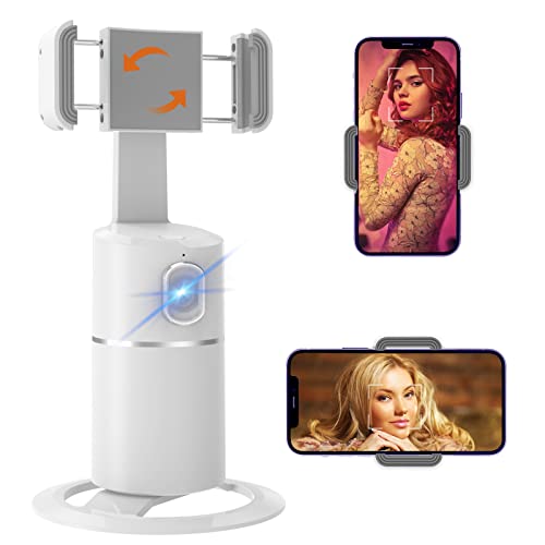 Ukuu Soporte de Seguimiento Facial 360° para Transmisión en Directo, Autoseguimiento Basado AI【No Requiere aplicación】 Soporte para Teléfono Móvil Adecuado para iPhone, Android, Vídeo Blanco Cover