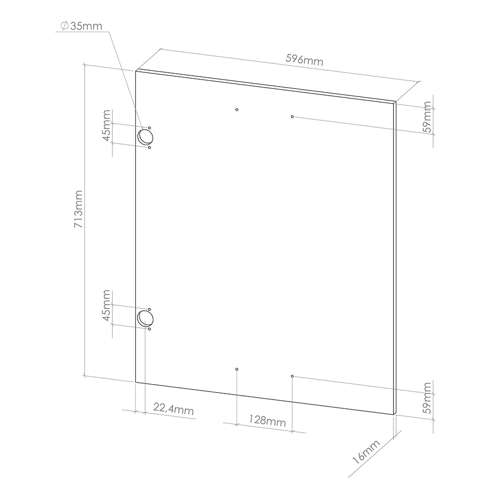 Vicco Frontale cucina R-Line, Nero lucido, 59.6 x 71.3 cm frontale del mobile per mobile forno a mezza altezza, adatto per armadi da cucina R-Line per un montaggio semplice