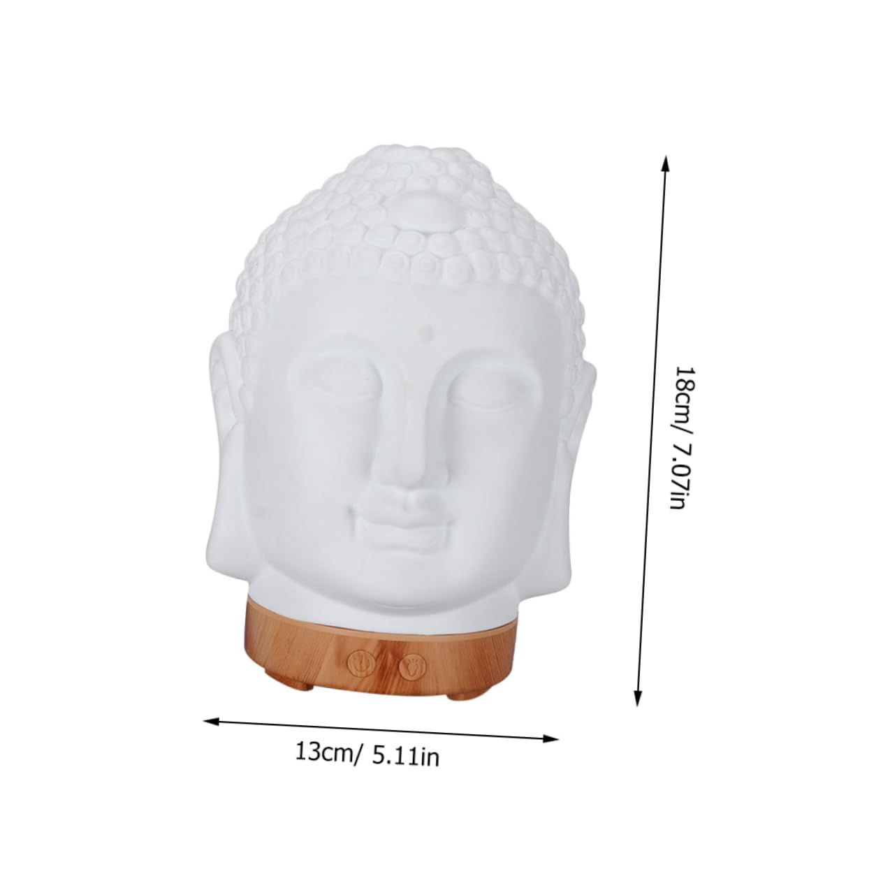Buddha Kopf Keramik Aromadiffusor Leise Tragbar Dekorativ für Schlafzimmer | Weißes Modell Ac220-10w, unter 1 Liter Fassungsvermögen, für Bibliothek und Raumklima