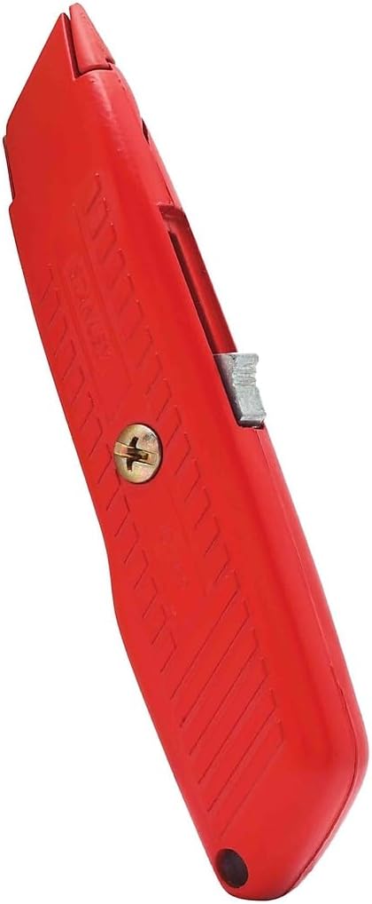 Stanley 10189C Interlock Safety Utility Knife w/Self-Retracting Round Point Blade, Red Orange