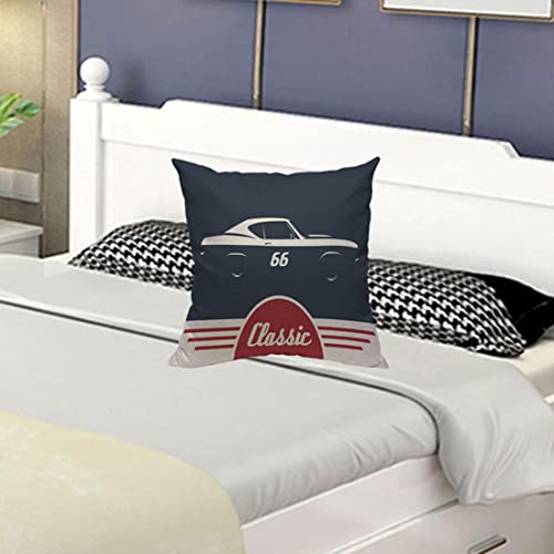 Yibeas Muscle Car Throw Pillow Covers 18 X 18 Inch Classic 66 Sports Concept Vehicle Silhouette Design Linen Pillow Cushion Cases Square Pillowcases For Sofa Couch Bedroom Living Room Car #TOP4