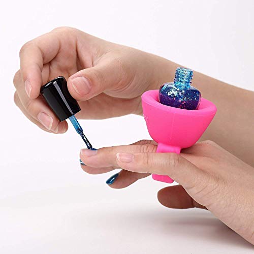 MEXFY Creative Leaf Design Silicone Wearable Nail Polish Bottle Holder Ring Nail Arm Rest Nail Rest Cushion Table Desk Station for Nail Technician Use (Multi Color) – 1 pcs