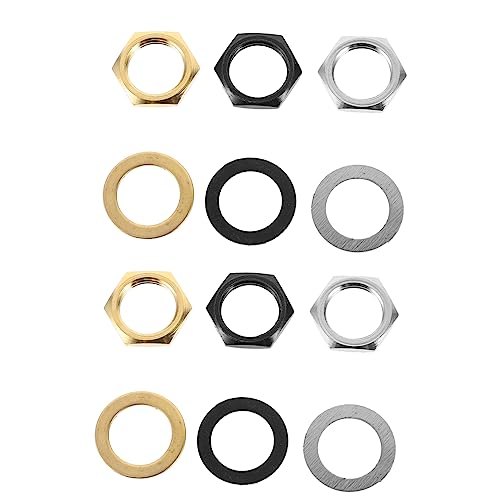 BESTonZON 9.36mm Guitar Nut Spacer for Electric Guitar Jack Socket Nut Socket Set Washers Pots Nuts