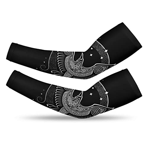 Manchettes anti-UV noires et manchons de compression style viking