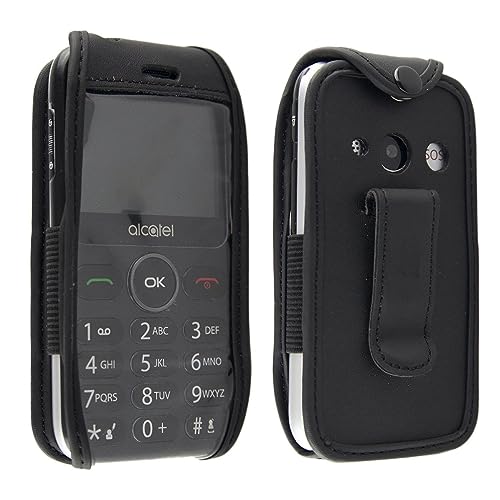 caseroxx Leather-Case with belt clip compatible with Alcatel 2019G / 2020X made from genuine leather