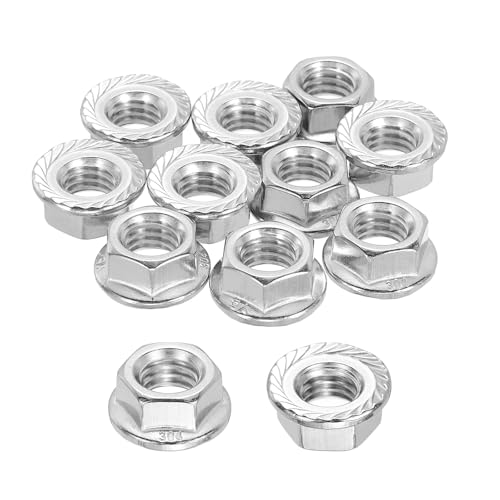 Kozelo 25Pcs Serrated Flange Hex Nuts-1/4-20-UNC 304 SS