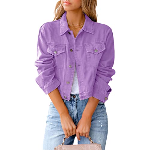Veste en jean à manches longues femme bicolore XXL mi-saison