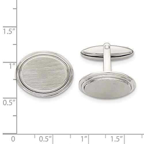 Mancuernillas de acero inoxidable cepillado para hombre miniatura 3