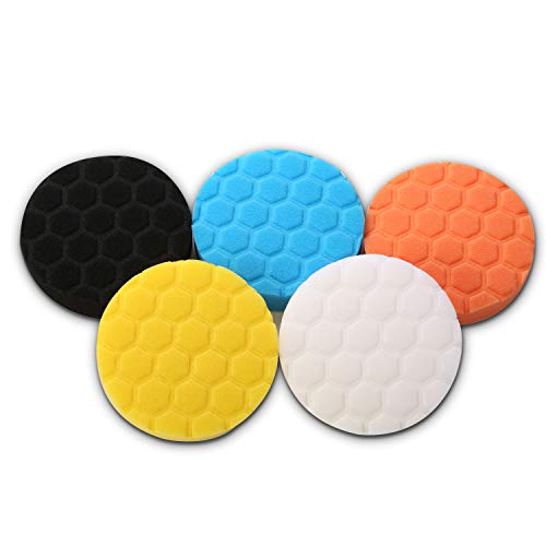Yizhet 5 PCS 5 Inch/ 125mm Polishing Pads Replacement Pad for Orbital Polisher Car Professional Set for Buffing Waxing Sealing Glaze
