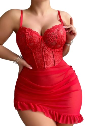 Image of Foxiny Underwire Lace Ruched Bodycon Lingerie Dress Kit