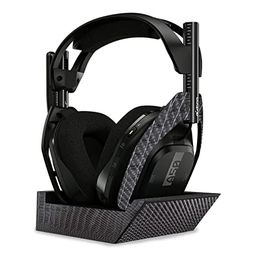 Image of MightySkins Carbon Fiber Skin Compatible with Astro A50 Wireless Headphones + Base Station (Gen 4) - Black Gator Skin | Protective, Durable Textured Carbon Fiber Finish | Easy to Apply