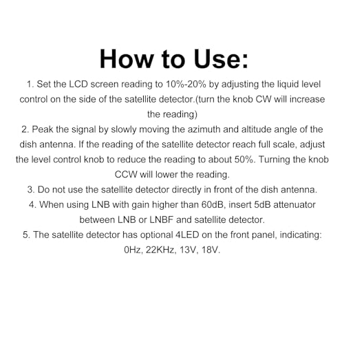 Localizador de satélite digital PRECISO E UNIVERSAL Medidor de força de antena de TV com display ret