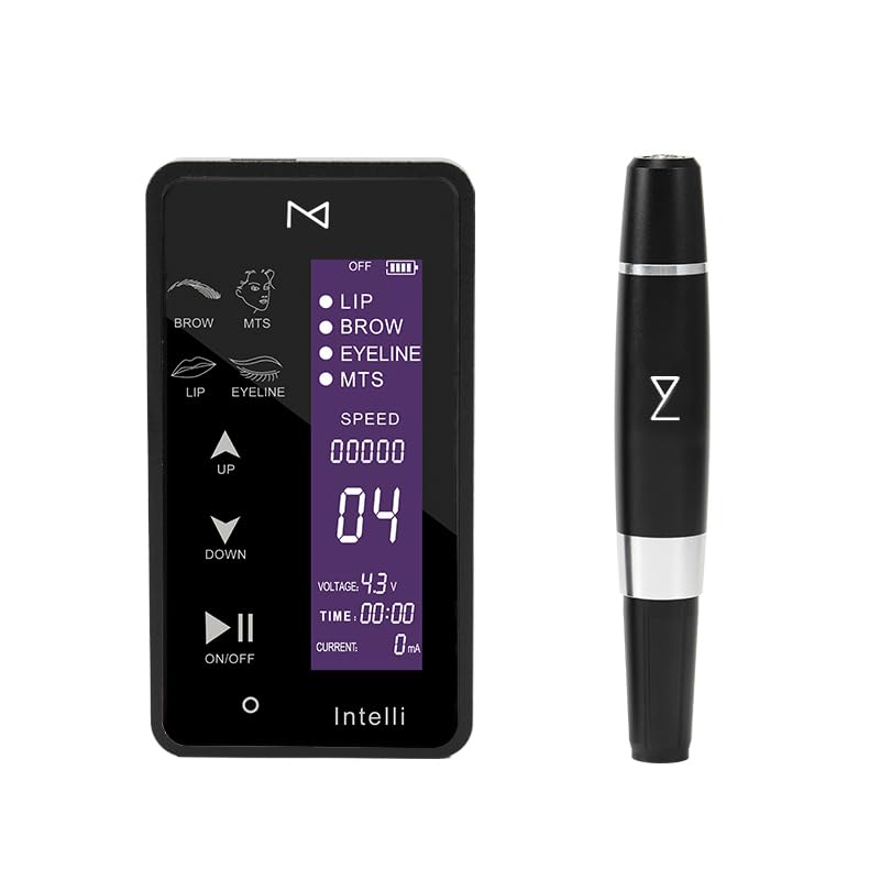 Máquina de maquiagem permanente INTELLI Digita Mellie Microblading com painel LCD sensível ao toque, multifuncional, preta