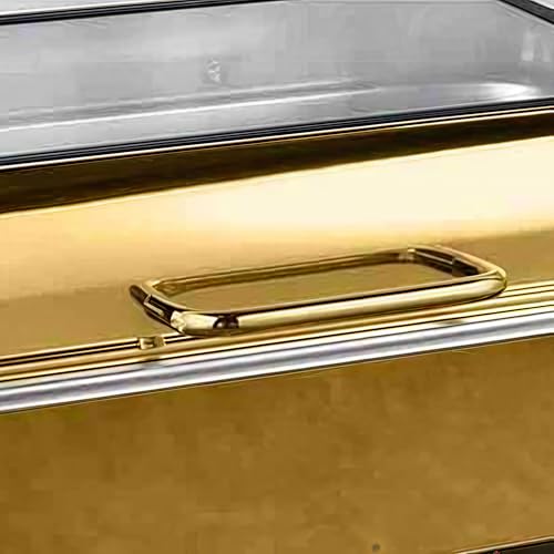 Estufa de buffet con cubierta de vidrio hidráulico para conservar el calor, ideal para catering, eventos y servicio de alimentos, mantiene la comida caliente y fresca, capacidad de 12 cuartos de galón