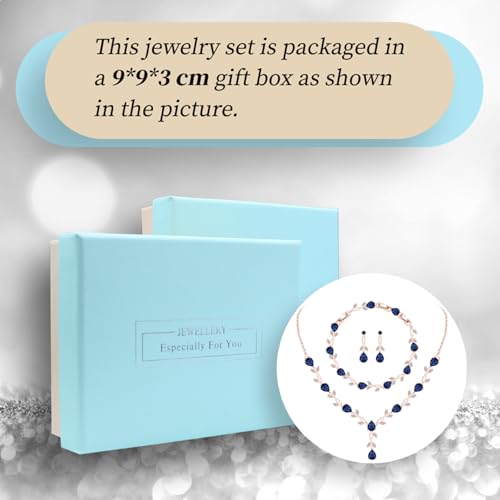 Image of GZWHD Wedding Jewelry Sets for Bride Bridesmaid Women Cubic Zirconia Necklace Earrings Bracelet Set Gift for Mother Friend Wife Daughter Sister Party Prom Jewelry