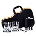 Froster Set de whisky de guitarra, 2 vasos de vaso, petaca de cadera, 4 piedras de whisky, pinzas de hielo, 2 posavasos de cristal
