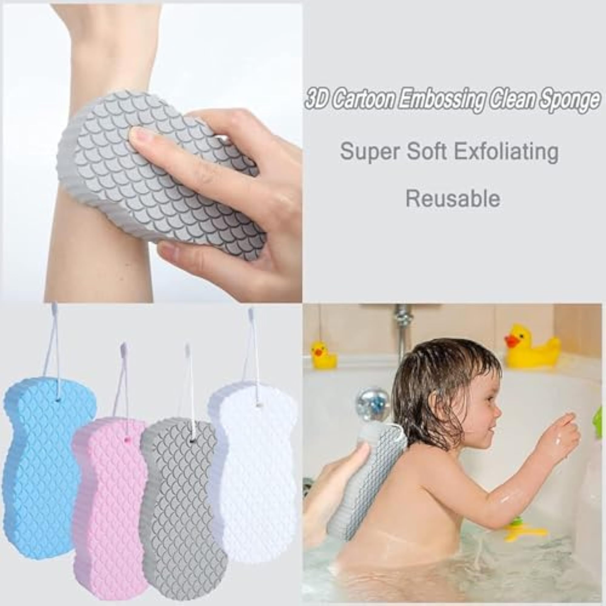 Ultra Soft Bath Shower Sponge, Multi Colors