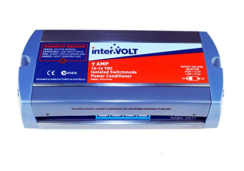 interVOLT 12V DC Stabilizer/Voltage Regulator/Power Conditioner/Battery Charger (10-16 VDC Input - 12.5/13.6 VDC Output) - Heavy Duty 7A DC-DC Isolated - Model SPCi1212072