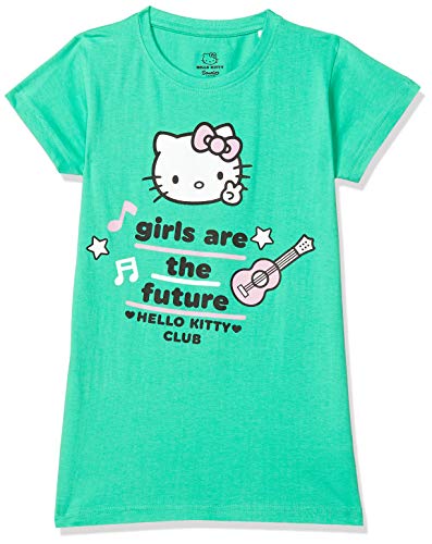 Image of Joshua Tree Girl's Cotton Knee-Long Dress (HK003 Green Pink 5-6 Yrs)