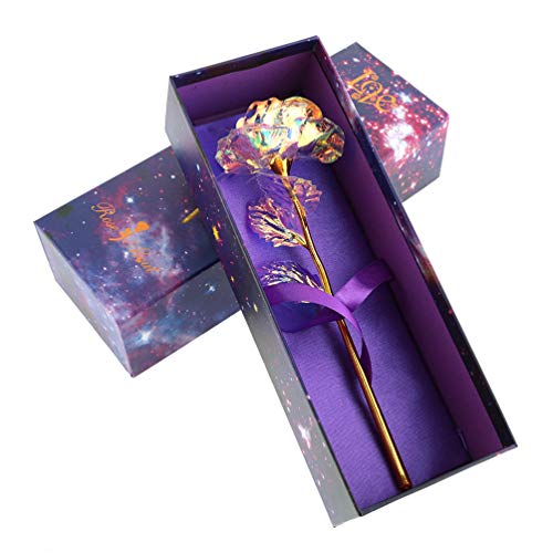 Payne Donne Newest Galaxy Rose Flower Romantic Crystal Rose With Box Hot(None Gift box without base)