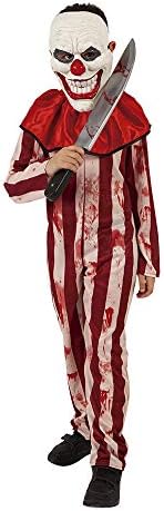 Gruseliger Clown-Kostüm Für Jungs – Halloween-Outfit Mit Maske & Overall, Größe L (123–140 Cm)