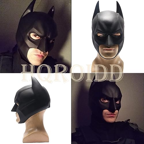 Hqroidd YRW357 Men'S Super Hero Bat Mask Knight Full Head Helmet Latex Black Headgear Halloween Costume Accessory Masque Role Play Prop thumb #1
