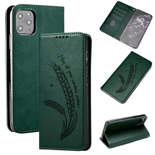Fundas Calcetín para Vivo V17/V19,Cuero PU Carcasa,Tipo Libro Flip Case con Tarjetas y Cartera,Soporte Plegable,Cierre magnético,Capa,Verde