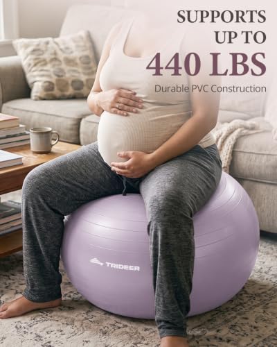 Image of Trideer Exercise Ball, Stability Yoga Ball for Physical Therapy, Active Sitting, Pregnancy & Birth Labor Prep, Core Strength, Balance Training, Posture Improvement and Daily Stretching, 55 /65 /75cm