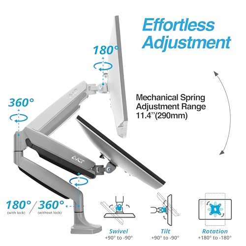 Image of AVLT Single Monitor Arm Desk Mount for 17-45 inch Screens, Heavy Duty - Gray