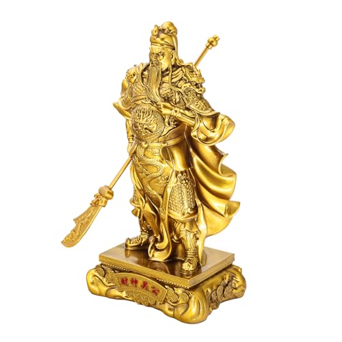 Estatua de Guan Gong Dorada de 38 cm Resina miniatura 1