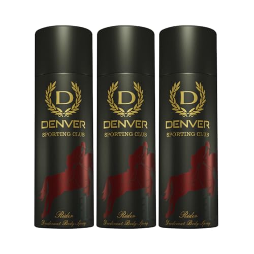 Image of DENVER Rider Deodorant- 180ML Each, Pack of 3| Long Lasting Deodorants Body Spray for Men