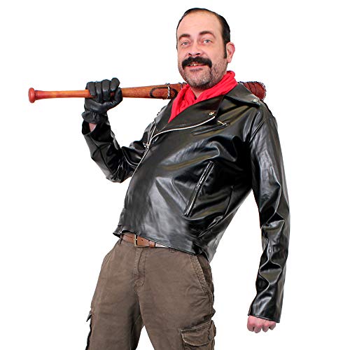 Déguisement de Negan Costme pour homme Veste de motard et bandana The Savors Taille S