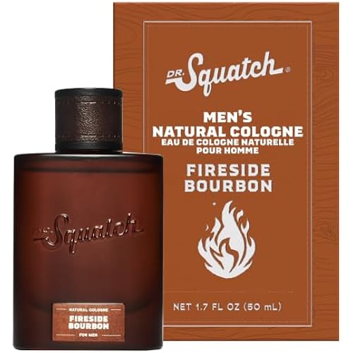 Dr. Squatch Natural Cologne for Men - Scent-Lock Technology and Sustainably-Sourced Ingredients - Fireside Bourbon Cologne (1.7 fl oz)