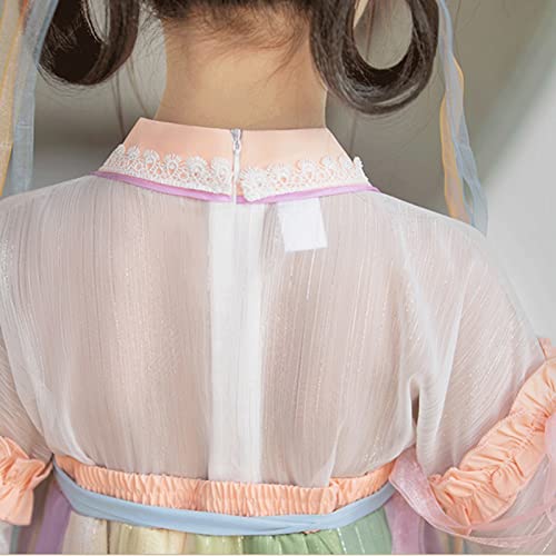 Trajes de desempenho de manga longa estilo chinês, vestidos de princesa de fadas Hanfu para meninas