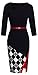HOMEYEE Women's Elegant Patchwork Sheath Sleeveless Business Dress B290 (L, Black + Grid)