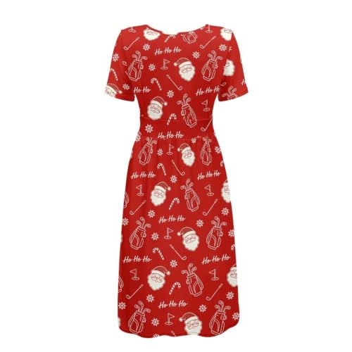 Image of Women's Summer Dresses Short Sleeve Formal Dresses with Pockets | Lightweight polyester fabric delivers cool airflow during hot summer outdoor activities