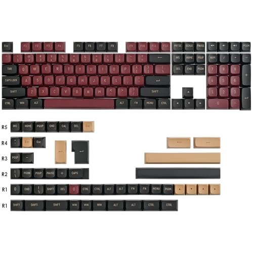 Image of Owpkeenthy Double Shot Keycaps, PBT Custom Keyboard Keycap 160 Key, CSA Profile Keycaps for 60% 65% 75% 100% Cherry MX Switches Mechanical Keyboard(Red Warrior)