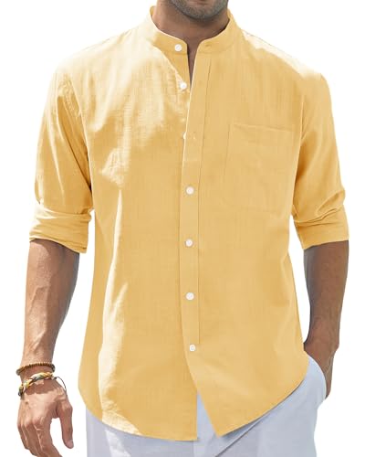 Chemise décontractée homme idéale pour les terrasses d'été et sorties chic en lin J.VER