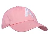 Tiny Expressions Toddler Girls' Pink Embroidered Initial Baseball Hat Monogrammed Cap (A, 2-6yrs)