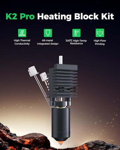 Image of Creality Official K2 Pro Ceramic Heating Block Hotend Kit, Upgraded Larger Cavity, with Quick-swap Nozzle Kit, Supports 350C High Temperature Extruder Hotend Kit for 3D Printers K2 Pro Combo