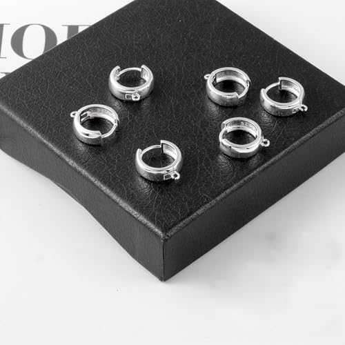 Pendientes de aro ALEXCRAFT de plata de ley 925 con cierre de palanca para joyería, 8 piezas 4