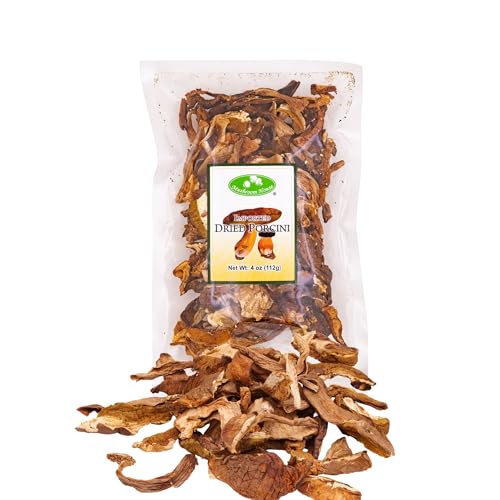Mushroom House Dried Porcini Mushrooms, 4 oz - Wild-Harvested & Sliced for an Earthy Umami Flavor - Perfect for Pasta, Risotto, Stews, Sauces & Broths- Long Shelf Life, Pantry Essential for Home Chefs