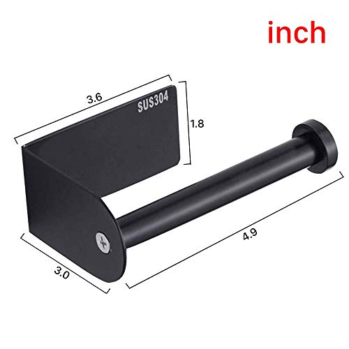 Toilet Paper Holder, Self Adhesive TocTen 304 Stainless Steel Rustproof Toilet Paper Roll Holder, No Drilling Design Easy to Install, The Bathroom Accessory Suitable for Office,Kitchen, Bathroom-Black
